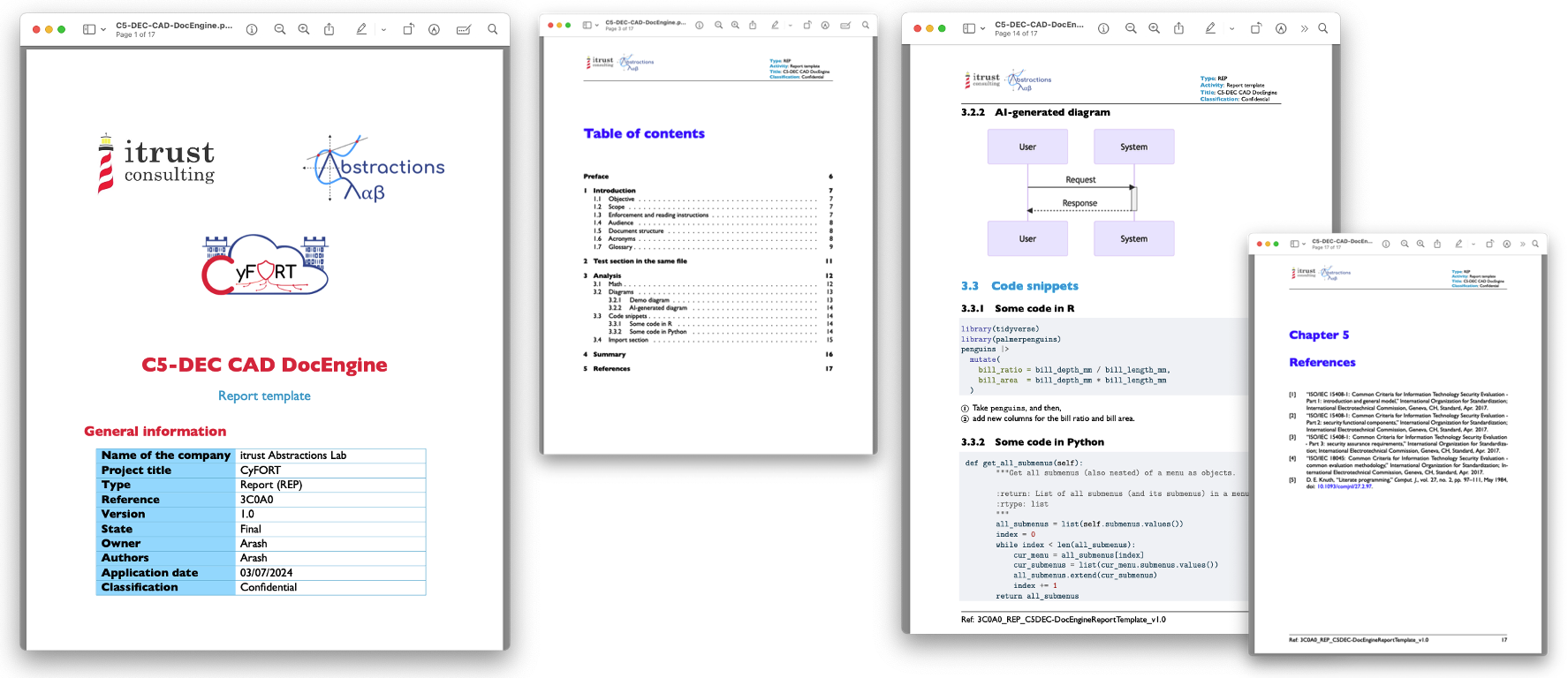 DocEngine compiled report examples