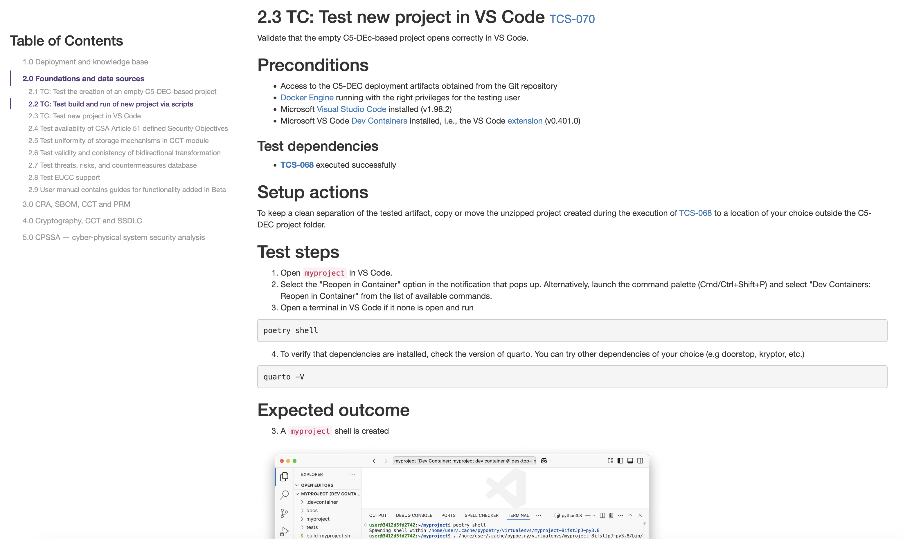 C5-DEC CAD test case specification item