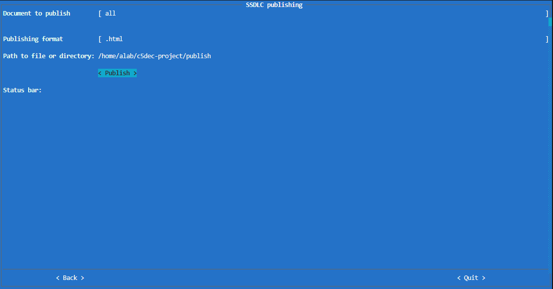 Transformer publish action in TUI