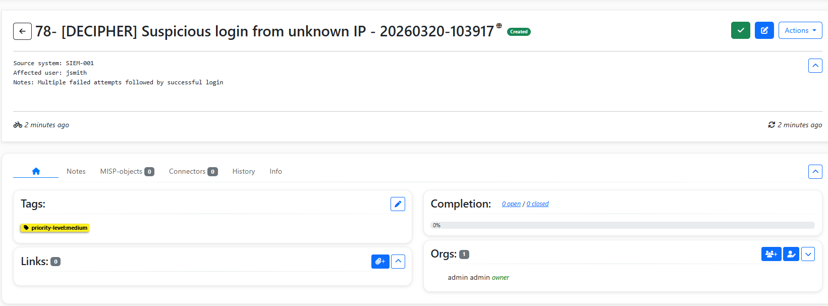 Case with description